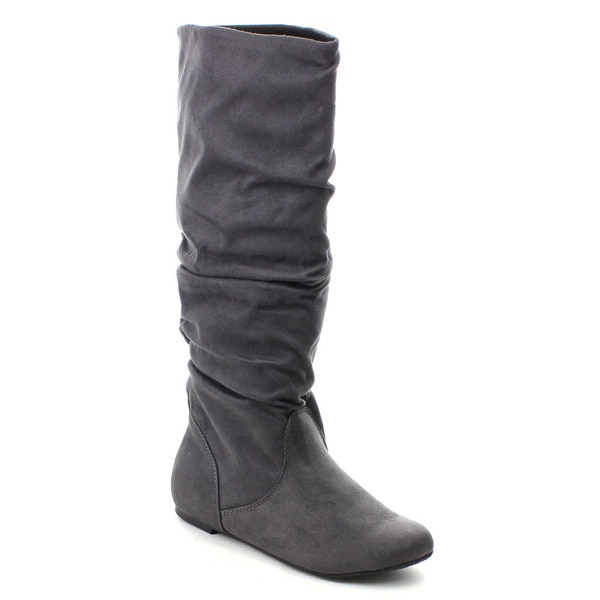 Soda Zuluu Women's Round Toe Cute Knee High Flat Boots. Opens flyout.