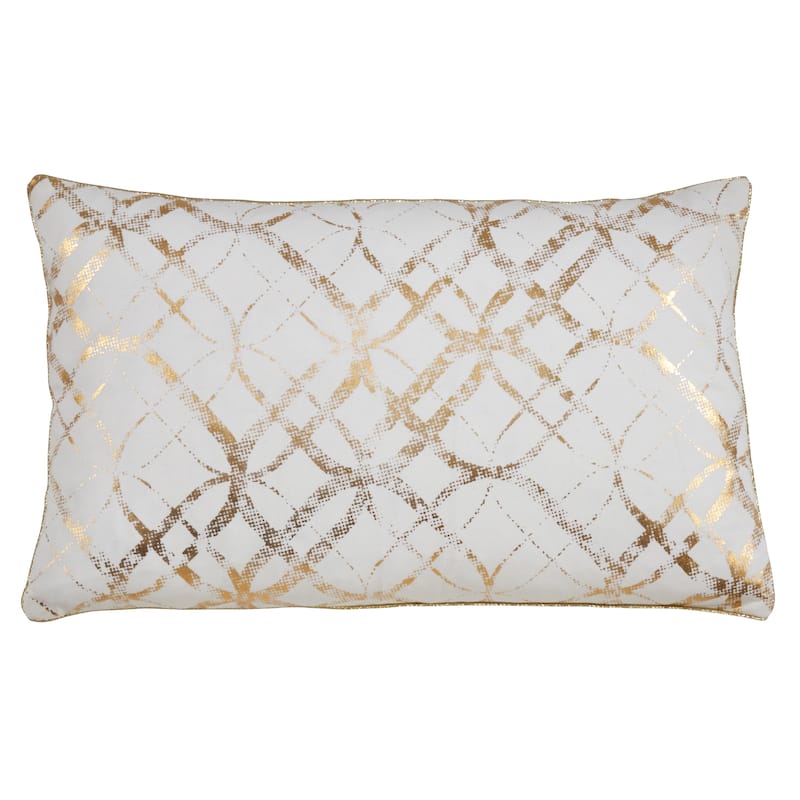 Metallic Foil Print Throw Pillow - Gold - 14" x 23" - Cover Only