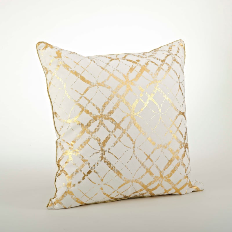 Metallic Foil Print Throw Pillow - Gold - 20" x 20" - Cover Only