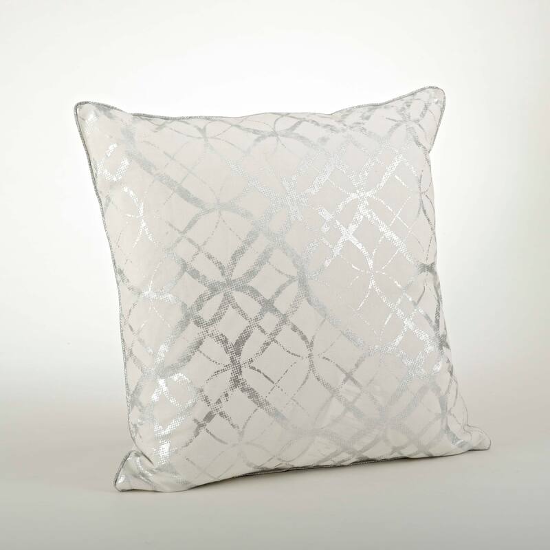 Metallic Foil Print Throw Pillow - Silver - 20" x 20" - Feather Down