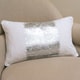 preview thumbnail 6 of 8, Metallic Banded Design Pillow 12 x 20 - Silver