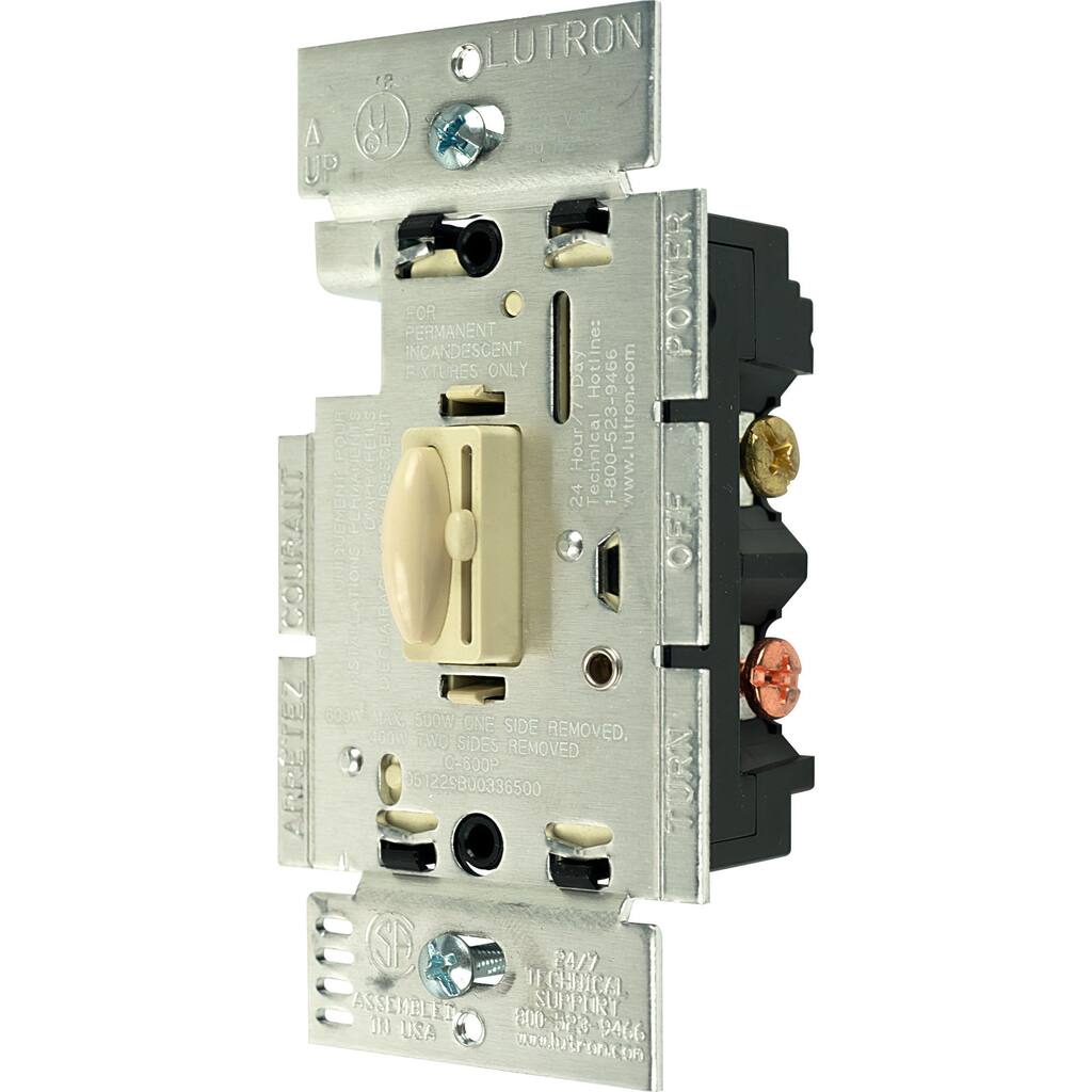 Quoto Dimmer & Switch 600W, Single Pole by Lutron, Ivory, Single Piece - Ivory
