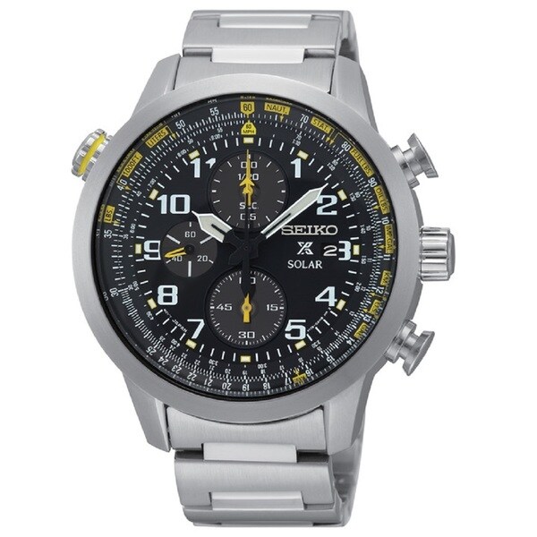 seiko prospex men's solar stainless steel bracelet watch