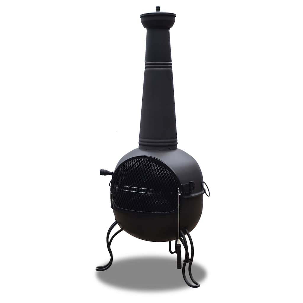 Corvus FP006 Black Chiminea Style Fire Pit