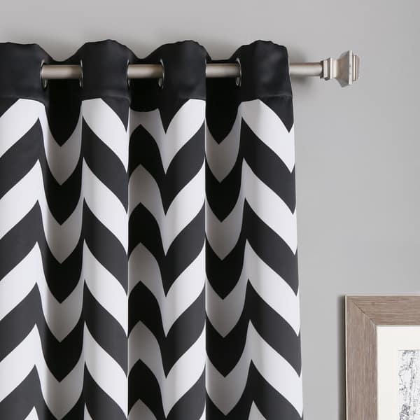 Shop Aurora Home Chevron Print Room Darkening Grommet Top Curtain