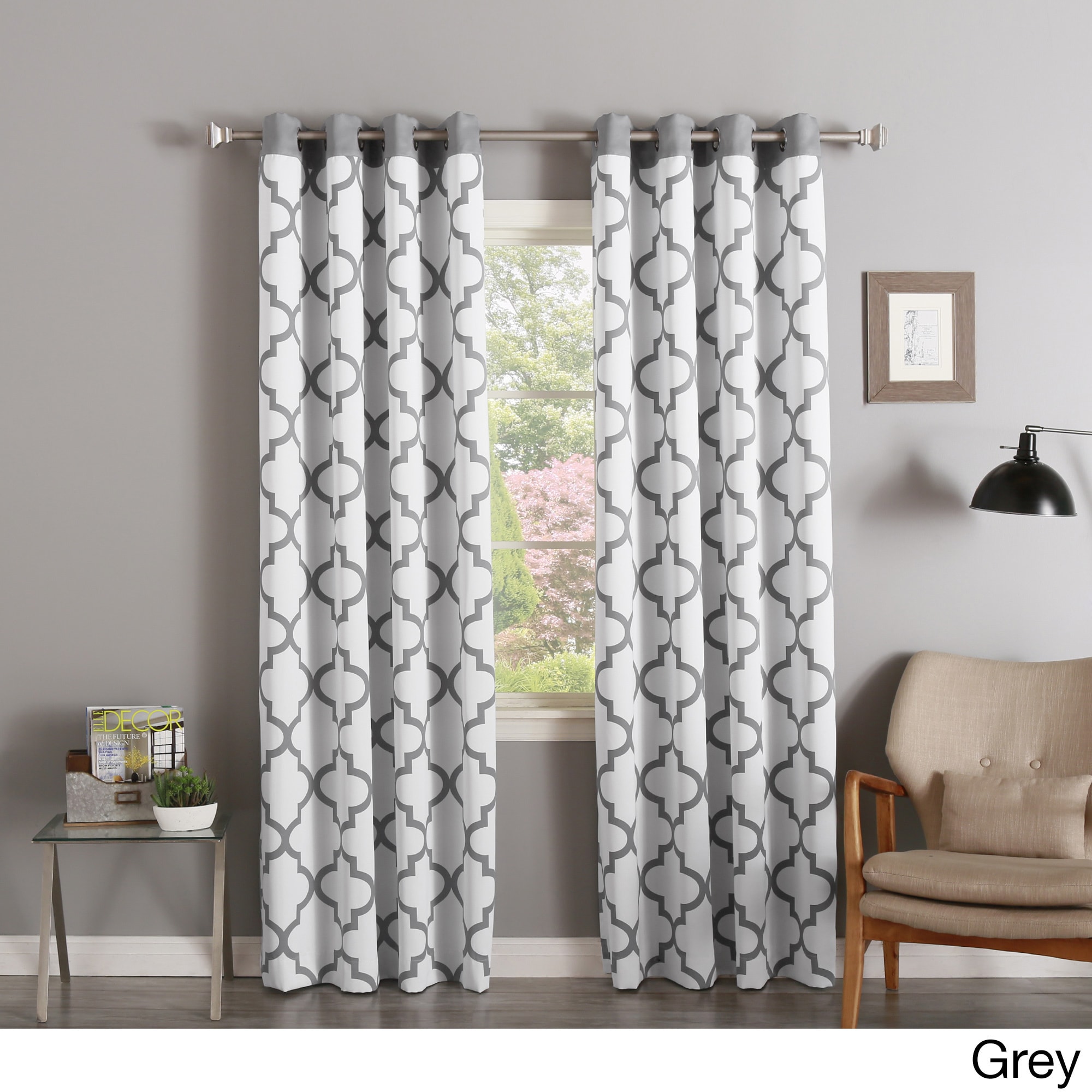 Aurora Home Moroccan Tile Print Room Darkening Grommet Curtain Pair Aurora Home Moroccan Tile Print Room Darkening Grommet