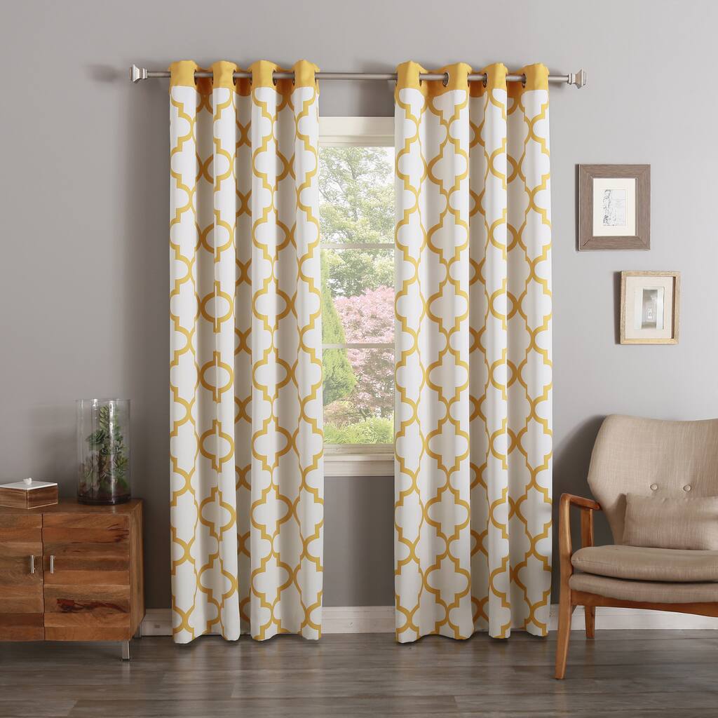Aurora Home Moroccan Tile Print Room Darkening Grommet Curtain Pair
