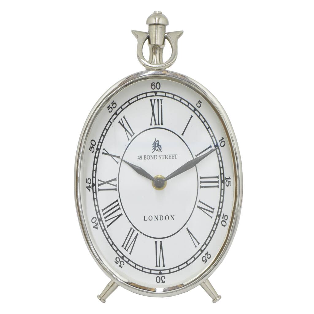 Metal White Table Clock