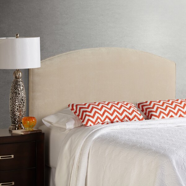 Shop Humble + Haute Bingham Ivory Velvet Curved Upholstered Headboard