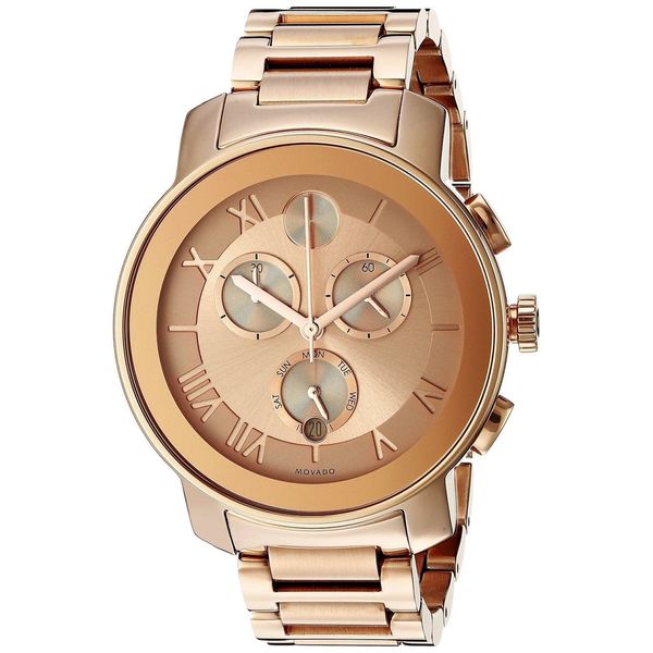 Movado Womens 3600210 Bold Round Rose Gold Ion Plated Stainless Steel