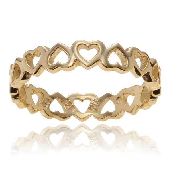 Journee Collection Sterling Silver Heart Band Ring (3.5mm)