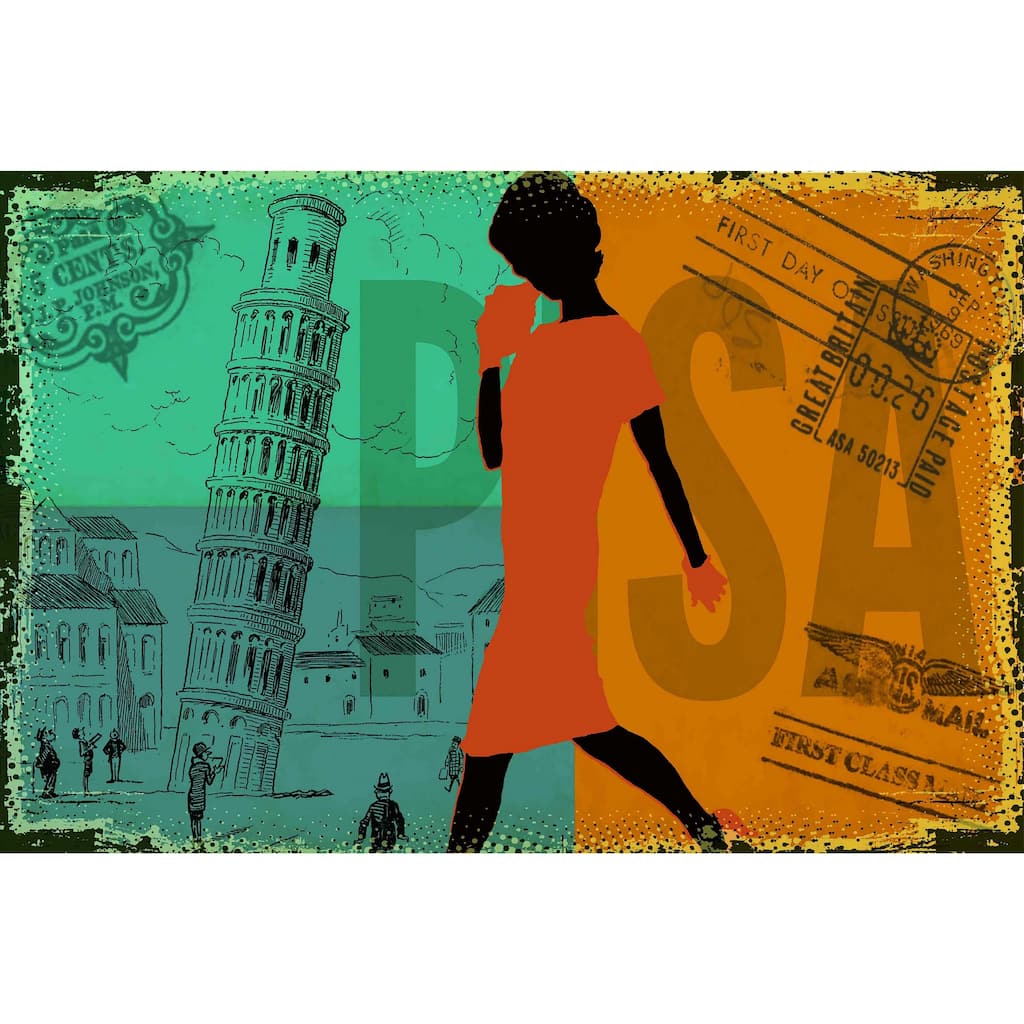 Marmont Hill - "Travel Pisa" by Saturday Evening Post Painting Print on Canvas - Multi-Color