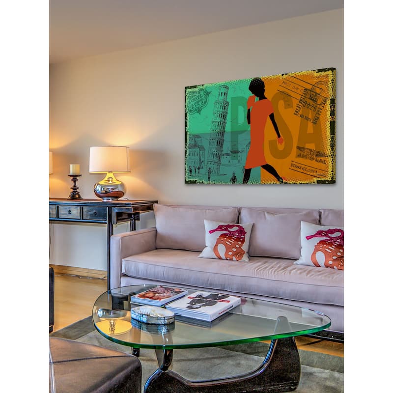 Marmont Hill - "Travel Pisa" by Saturday Evening Post Painting Print on Canvas - Multi-Color