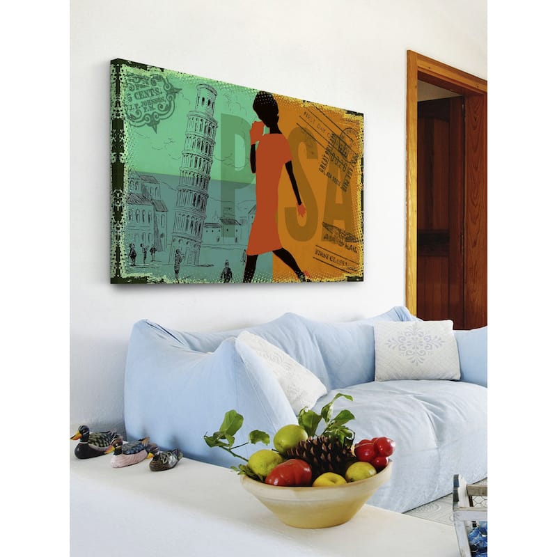 Marmont Hill - "Travel Pisa" by Saturday Evening Post Painting Print on Canvas - Multi-Color