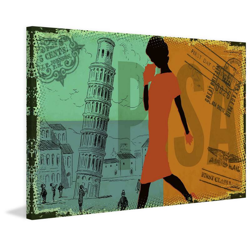 Marmont Hill - "Travel Pisa" by Saturday Evening Post Painting Print on Canvas - Multi-Color