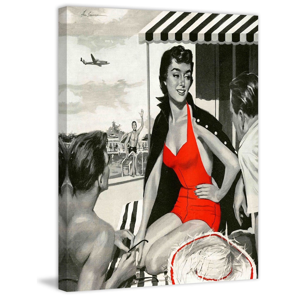 Marmont Hill - "Red Hot Woman" Painting Print on Canvas - Multi-Color