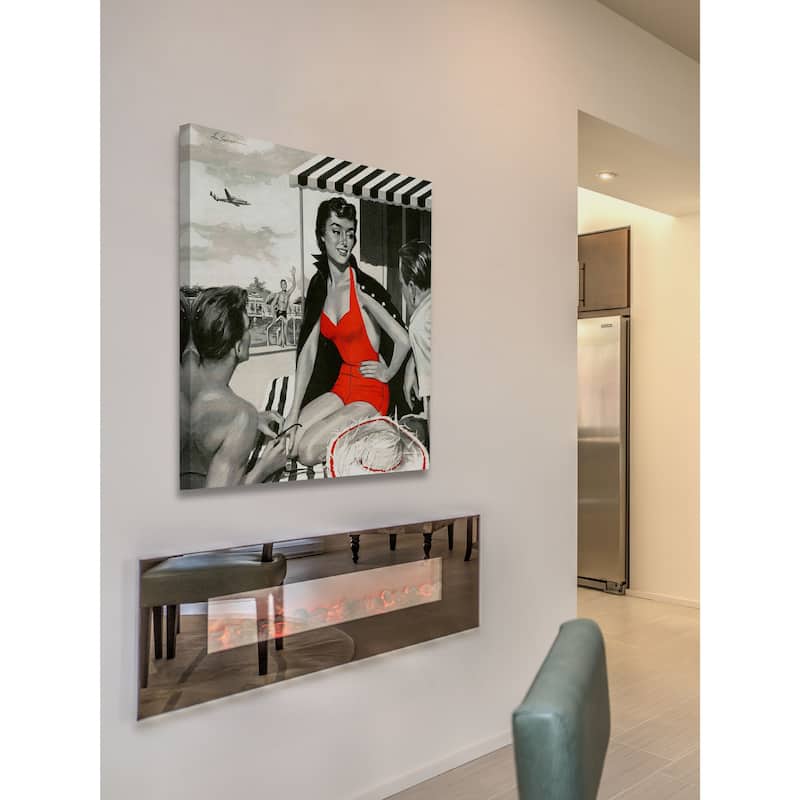 Marmont Hill - "Red Hot Woman" Painting Print on Canvas - Multi-Color