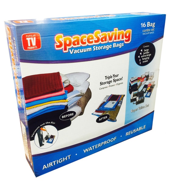 Shop As Seen on TV Space Saving Bags 16piece Deluxe Set Free