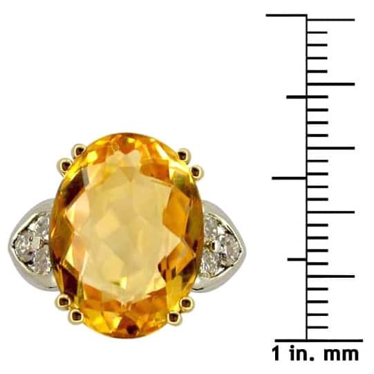 Kabella Luxe 18k Yellow Gold Oval Imperial Topaz 1/2ct TDW Diamond Cocktail Ring (G-H, SI1-SI2)