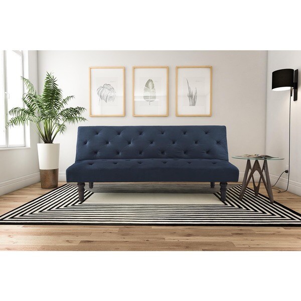 DHP Orfino Blue Velour Futon