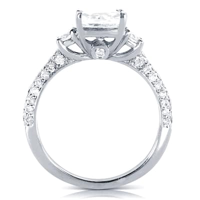 Annello by Kobelli 14k White Gold 1 1/2ct TDW Diamond Three Stone Engagement Ring