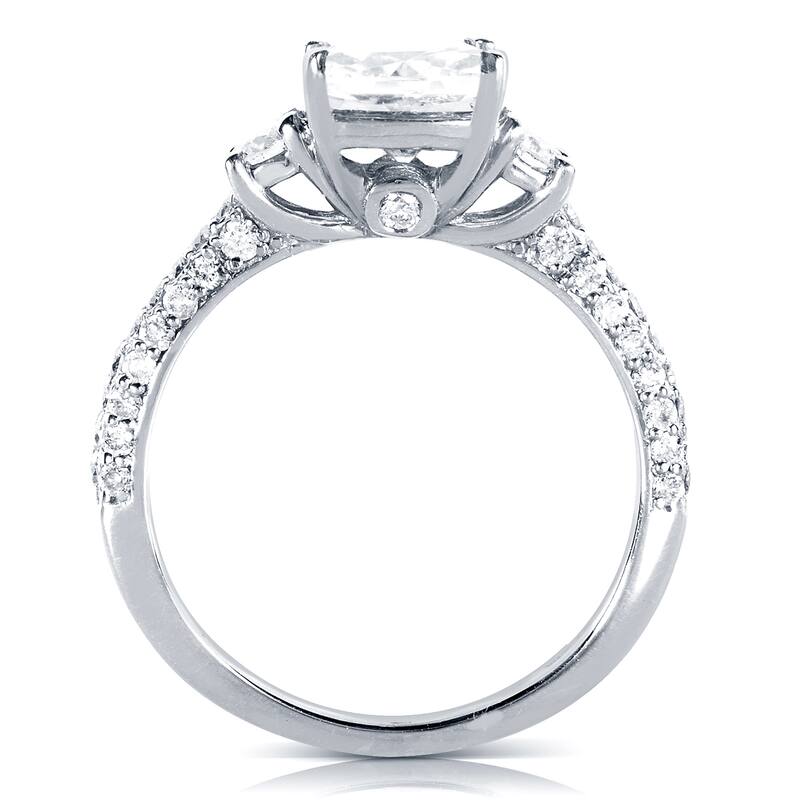 Annello by Kobelli 14k White Gold 1 1/2ct TDW Diamond Three Stone Engagement Ring