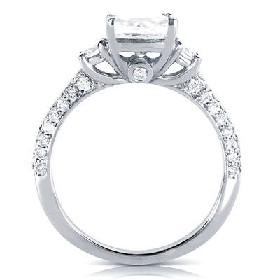 Annello by Kobelli 14k White Gold 1 1/2ct TDW Diamond Three Stone Engagement Ring