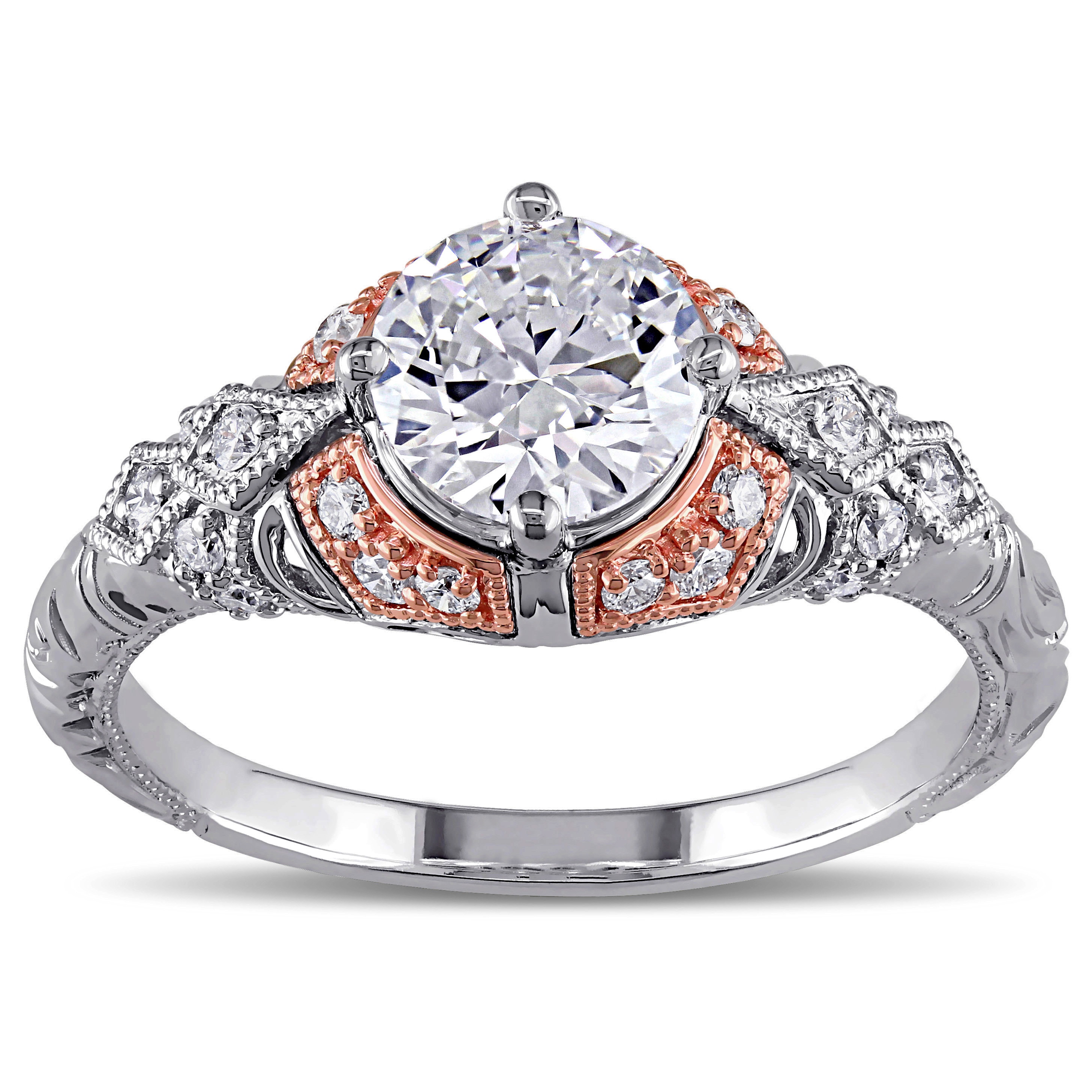 Miadora 14k Two-tone Gold 1 1/4ct TDW Vintage Diamond Ring - White