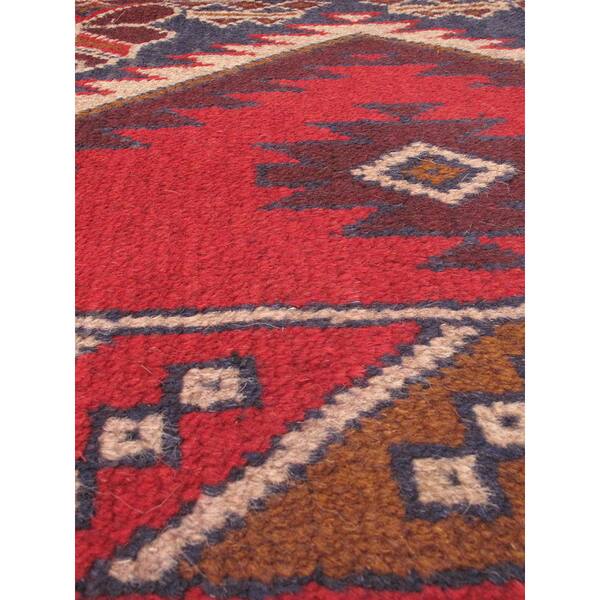 Ecarpetgallery Kazak Red Wool Geometric Rug (3'7 x 6'1) Overstock