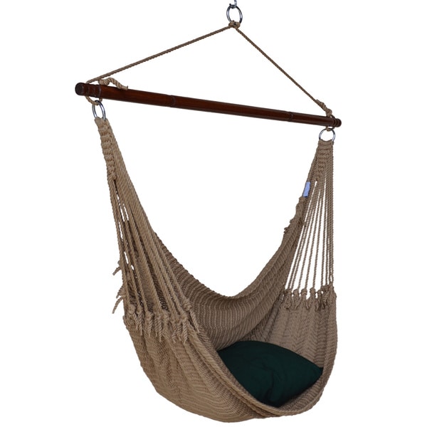 Jumbo Caribbean Hammock Chair with Footrest   55 inch   Soft Spun