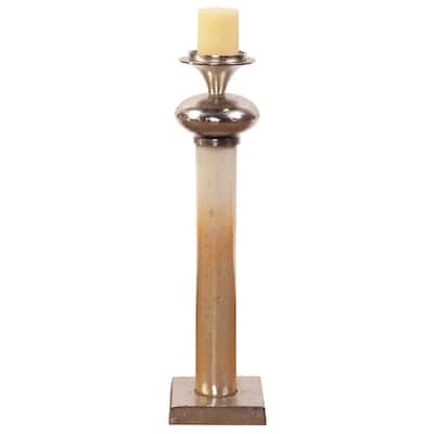 Allan Andrews Large Caramelized Antique Glass Candle Holder