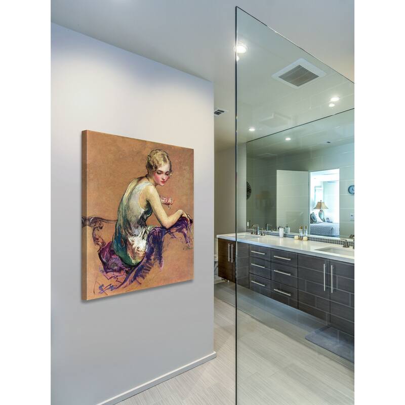 Marmont Hill - "Pastel Portrait" by Guy Hoff Painting Print on Canvas - Multi-Color