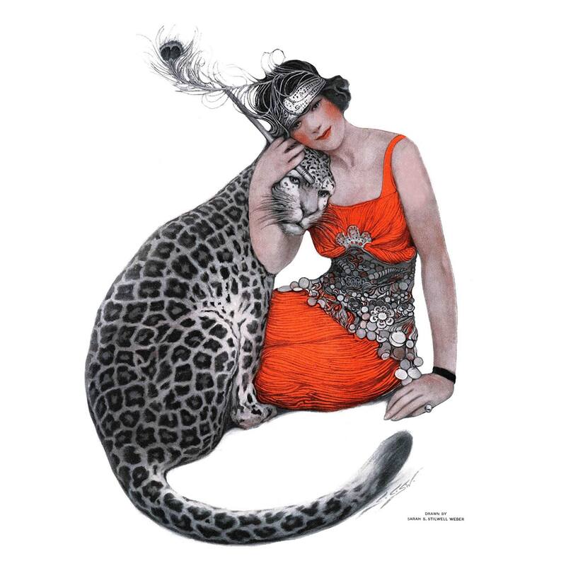 Marmont Hill - "Lady and Leopard" by Sarah Stilwell-Weber Painting Print on Canvas - Multi-Color