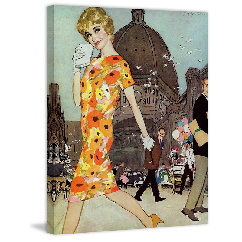 Marmont Hill - "The Stranded Blonde" by Joe de Mers Painting Print on Canvas - Multi-Color