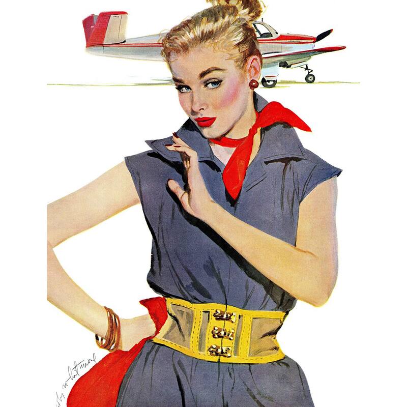 Marmont Hill - "The Girl Who Stole Airplanes" by Coby Whitmore Painting Print on Canvas - Multi-Color