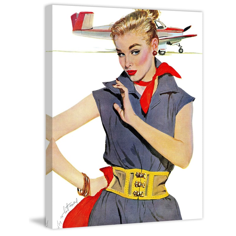 Marmont Hill - "The Girl Who Stole Airplanes" by Coby Whitmore Painting Print on Canvas - Multi-Color