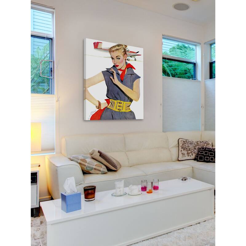 Marmont Hill - "The Girl Who Stole Airplanes" by Coby Whitmore Painting Print on Canvas - Multi-Color