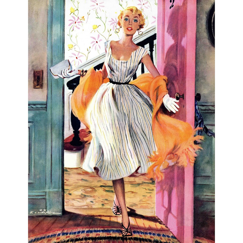 Marmont Hill - "The Lady's Future" by Ernest Chiriaka Painting Print on Canvas - Multi-Color