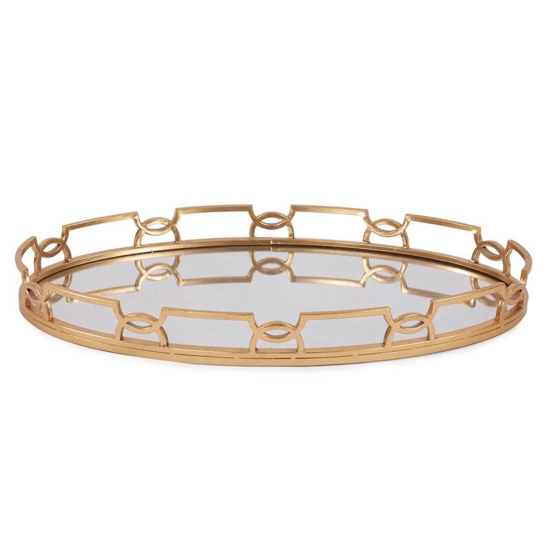 Allan Andrews Bright Goldtone Metal Tray
