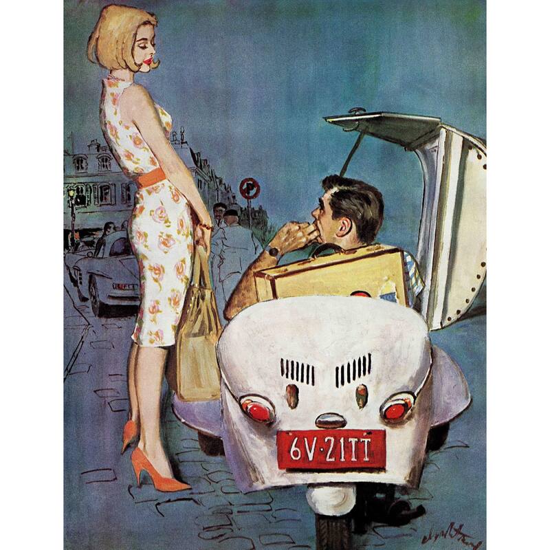 Marmont Hill - "The Casanova Car" by Coby Whitmore Painting Print on Canvas - Multi-Color