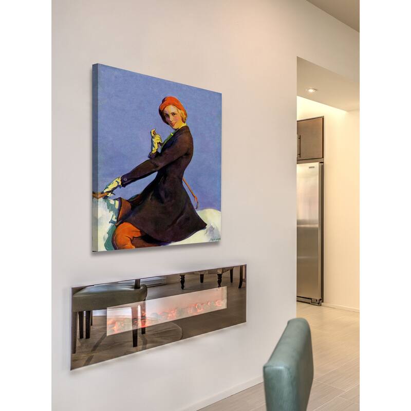 Marmont Hill - "Woman on Horseback" by Guy Hoff Painting Print on Canvas - Multi-Color