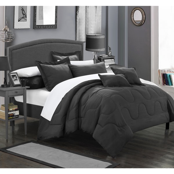 Chic Home Direllei Black Down Alternative 11-piece Bed in a Bag Set