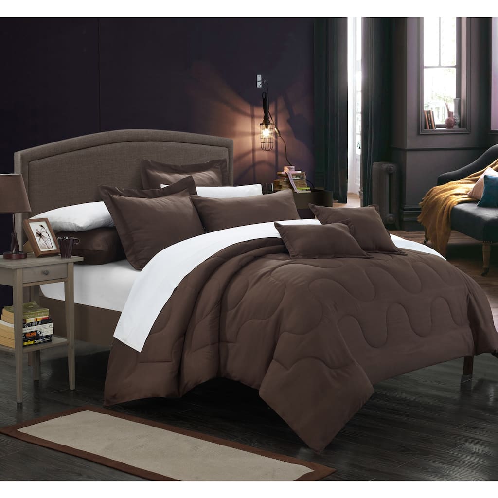 Chic Home Direllei Brown Down Alternative 11-piece Bed in a Bag Set