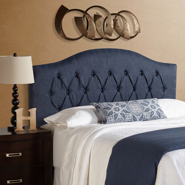 Shop Humble + Haute Halifax Navy Blue Arched Upholstered Headboard
