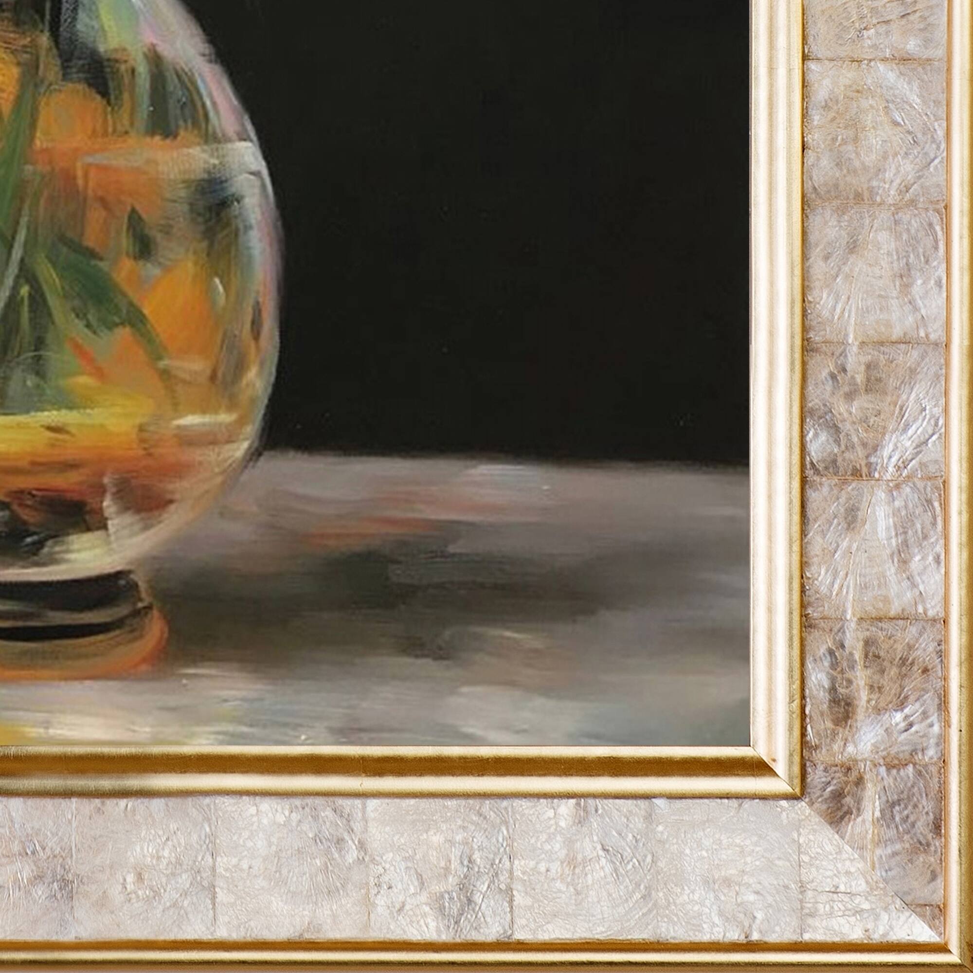 La Pastiche Edouard 'Bouquet of Flowers' Hand Painted Framed