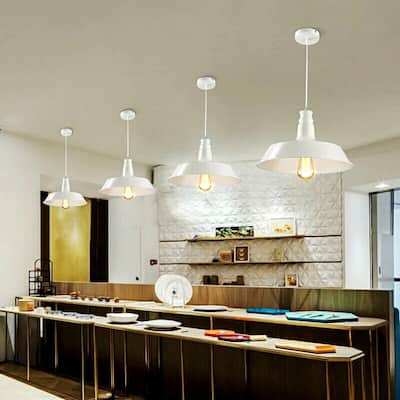 Tirza 1-light White 14-inch Edison Pendant