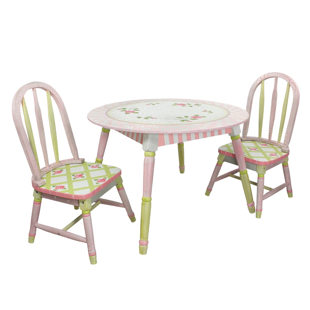 Fantasy Fields - Crackled Rose 3-piece Kid's Table Set - N/A