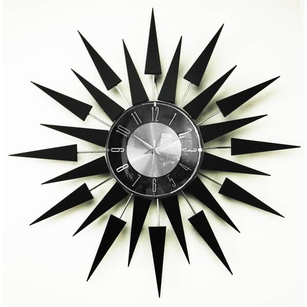 Mid Century Modern Sunburst Wood Clock, 20-inch - Bed Bath & Beyond ...