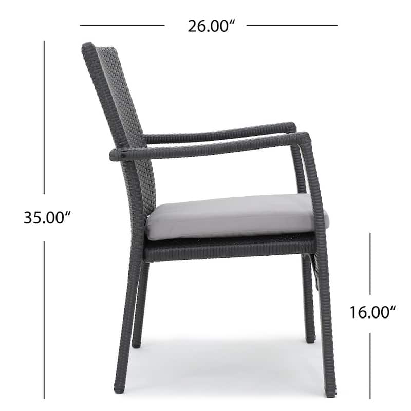 Thompson Outdoor 7-piece Wicker Dining Set with Cushions by Christopher Knight Home