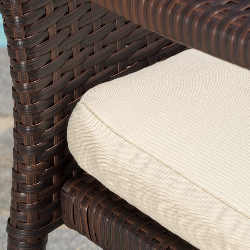 Christopher Knight Home Georgina Outdoor 3-piece Wicker Bistro Set with Cushions